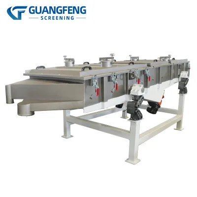 Guangfeng High Efficiency Continuous Automatic 2 Decks Stainless Steel Linear Vibrating Screen Tea Leaves Tobacco Stem Leaf