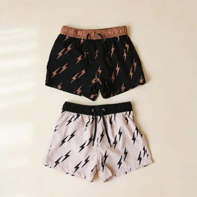 Smocked Toddler Baby Clothing Boy Shorts Sets Lightning Bolt Pattern Design Shorts and Shirts for 4-12 Months Old Boys New Born