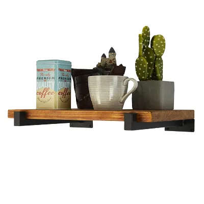 6 Pcs Floating Shelf Brackets 10 Inch Heavy Duty Wall Mounted Industrial Metal Shelving Supports Wooden Wall Shelf Bracket