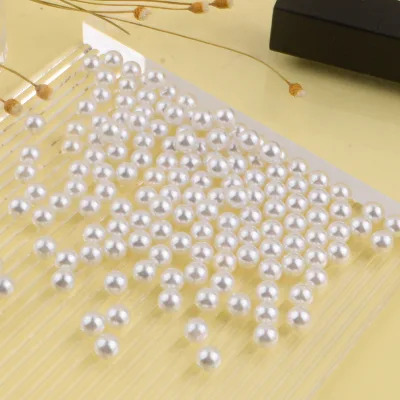 3-30mm for Painted Round Straight Hole Pure White String Beads DIY Resin Accessories Loose Imitation Pearl Stock Wholesale
