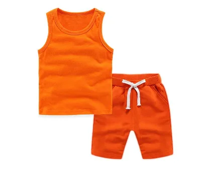 Summer Vest Kid Sets 100% Cotton Customize Pattern Colorful Casual Soft Comfortable Cotton Vest Kids