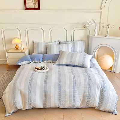 Washed Cotton Shell Edge Four-Piece Set Skin Friendly Glorious Future French Digital Printed Bed Skirt Four-Piece Set