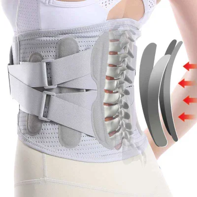 Waterproof Adjustable Breathable Lumbar Support Back Brace Flexible Waist Braces for Women and Men XXL Size