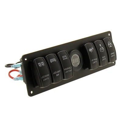 High Quality 6 Position 5-Pin Warped Switch Boat Function Key with Color Screen Voltmeter Marine Supplies