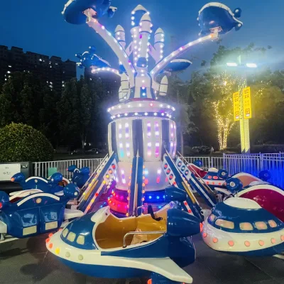 Spacecraft Themed Self-Control Plane Ride Kids Amusement Park Equipment