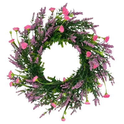 New Style 35cm Plastic Artificial Flower Purple Wreath for Christmas Wall Hanging Door Window Green Plant Decoration Home Living