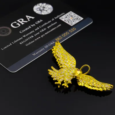 Custom Mossanite Jewelry Iced Out Hip Hop Pendant VVS1 D Diamond Charm Character Eagle Pendant GRA Certified Pass Diamond Tester