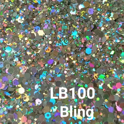 Holographic Silver Glitter Mix Chunky Sizes Wholesale Bulk for Body Tattoo Paint Crafts