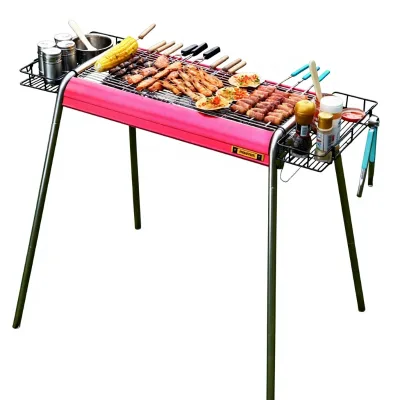 Portable Thickened Charcoal Grill BBQ Outdoor Household Model AIR90 Lightweight Steel Version 35x82mm
