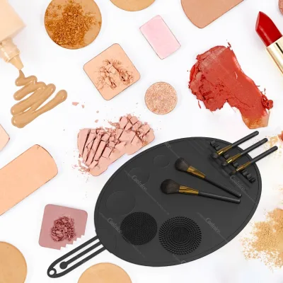 Muliti Functional Silicone Desktop Makeup Tool Storage Mat Durable Silicon Pad for Cosmetic &Makeup Brush Organize During Makeup