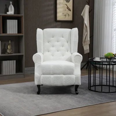 Living Room Modern White Relax Arm Chair Recliner Comfortable Push Back Recliner Chair