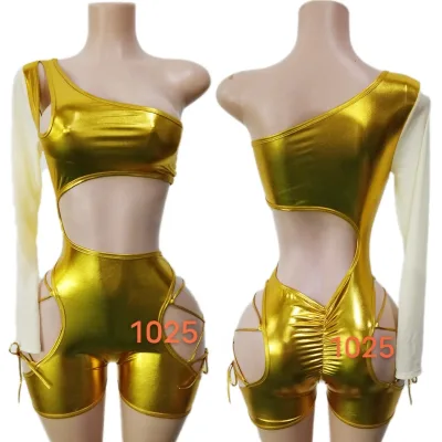 Wholesale Customized Holographic Cheap Price Mesh Club Hostess Uniforms Lounge Server Clothing Nightlife Server Attire