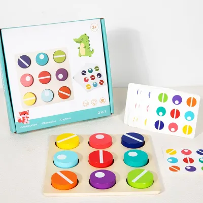 Montessori Board Games Color Shape Cognition Sorting Puzzle Matching Cards Educational Toys for Kids Boys Girls
