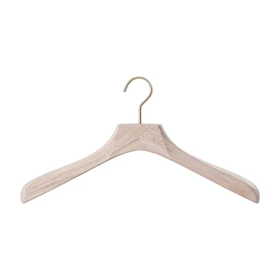 Eco Friendly Natural Camphor Wooden Women Coat Hanger Wide Shoulder Design Rustproof Hook Wardrobe Closet Display Store