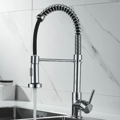 Brass swivel hot and cold dual mode sink kitchen faucet