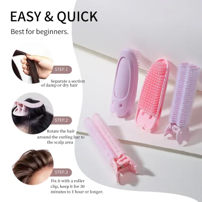 LLT 2pcs Cheap Price Volumizing Hair Root Clip Roller Set LLT10 Plastic Rod Wave Fluffy DIY Hair Curler