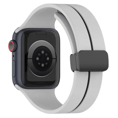 New Arrival Sports Silicone Watch Band with Magnetic Folding Clasp for Iwatch 3/4/5/6/7/8/ultra Rubber Watch Band