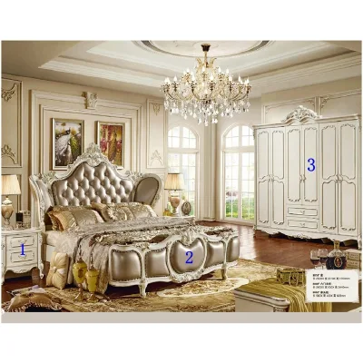 Hot Selling Royal French Baroque Bed Wooden Frame French Country Style Bed With High Quality