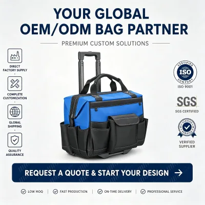 YCW OEM Waterproof Heavy-Duty Large Tool Bags with Wheels 20-Pocket Outdoor Sports Travel Storage Boxes