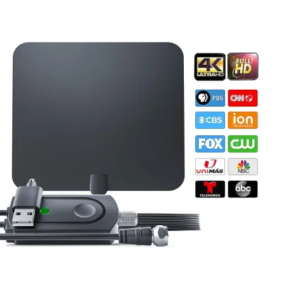 Multi-Directional Thin Film Indoor Digital TV Antenna HDTV 4K VHF UHF Pick up Signals