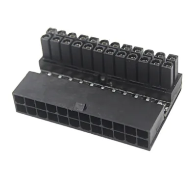 Computer Motherboard ATX Power Supply 24P 90 Degrees Turn Joint Turning Turn Head DIY Installation Accessories Wiring Necessary