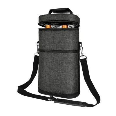 Wholesale Custom Logo Insulated Cooler Bag Travel Picnic Wine Bag with Shopping Function Perfect Gift Wine Bag