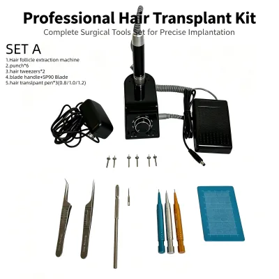 Baitang Fue Electric Hair Transplant Set Hair Implant Pen Puncher Kit Hair Follicle Extractor Tool for Hair Implant Surgery