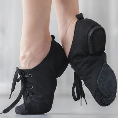 Canvas Dance Jazz Shoes Low-cut Jazz Dance Shoes Black Jazz Shoes
