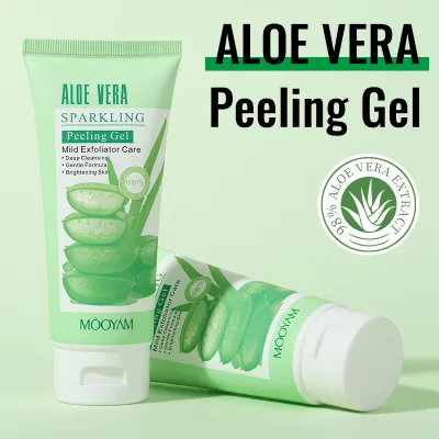 Private Label OEM Aloe Vera Gel 100ML for Face and Body Scrub Mild Exfoliator Soothe Skin Hydrate And Moisturize Repair Redness