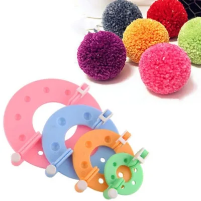 Pompom ball maker For knitting soft balls, 4 sizes, 8 pieces.
