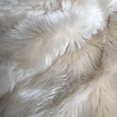 850g/m 20mm Hair 100%polyester Cream Color Faux Fur