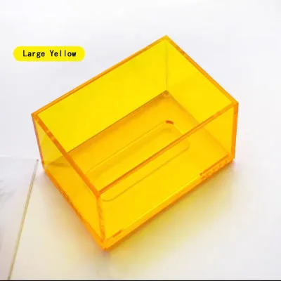 Translucent Acrylic Drawing Box | Colorful Tissue Holder & Anti-Scratch Napkin Storage - Square Toilet Paper Acrylic Tissue Box