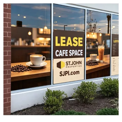 Custom Logo Removable Glass Window Film PVC Self-Adhesive Vinyl Storefront Window Graphics Outdoor Signage for Advertising