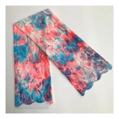 2026 Eco-Friendly 100% Polyester Multicolor Guipure Lace Printed Fabric Soft Breathable for Girls' Dresses & Wedding Wear