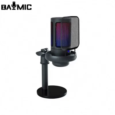 Professional Microphone Usb Podcast Recording Condenser RGB USB Gaming Microphones for Podcast Youtube Tiktok Computer