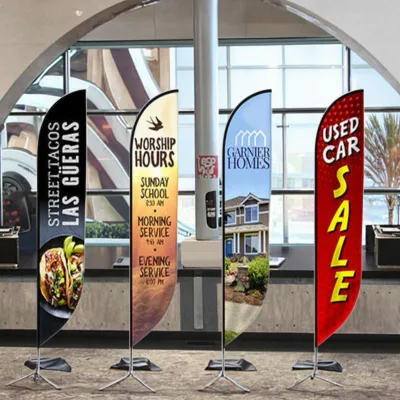 Wholesale Open-Shop Teardrop Rectangle Double-Sided Feather Flag Digital Printed Outdoor Event & Advertising Promotional Banner