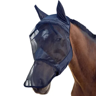 Black Equine Fly Bonnet Mesh Horse Fly with Nose Cover