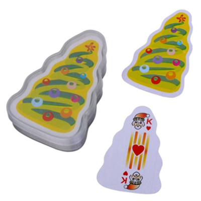 Christmas Tree Die Cut Shape Cards Poker