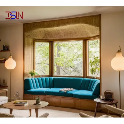 Bespoke Bay Window Aluminum Profile Double Pane Argon Filled UV Protected High Transparency Aesthetic for Modern Mansion Estate