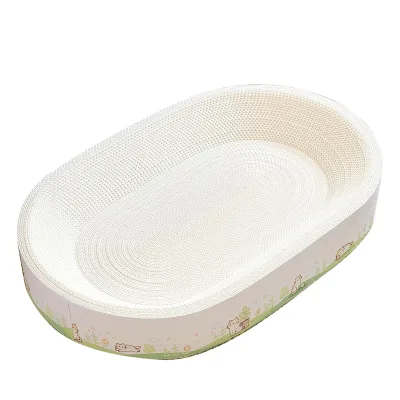 White Cardboard Cat Scratcher & Bed Dust-Free Custom-Made Simplicity Style Made in China