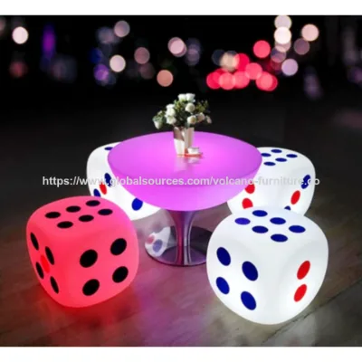Wholesale led bar stool high chair for ktv/nightclub outdoor party event waterproof decorative led furniture sofa