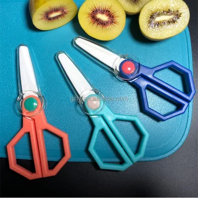 New Design Rustproof Kitchen Ceramic Scissors Baby Food Vegetables Shears