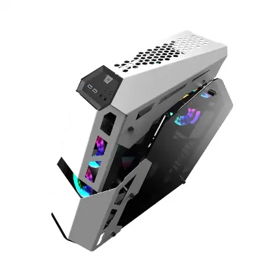 Atx Pc with Fan Colourful Plexiglass Horizontal Cooled Cpu Cabinet Dustproof Gaming Computer Case