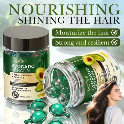 Y SADOER 1ml*30pcs Moisturizing Hydrolyzed Keratin Avocado Oil Amino Acid Shine Nourishing Damaged Hair Essential Oil