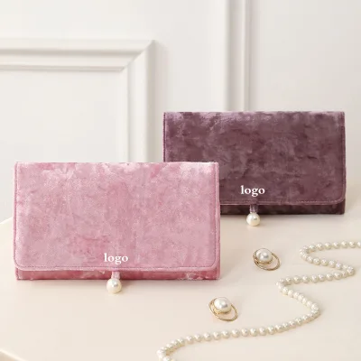 New Portable Silk Jewelry Bag Ring Earrings Jewelry Storage Bag Folding Handbag Jewelry Earrings Storage Bag