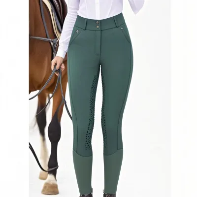 Wholesale High Waist Equestrian Pants Horse Riding Pants Customized Silicone Full Seat Pocket Breeches