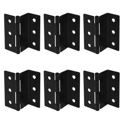 3" High Half-Surface Chest Hinges,Black Offset Hinge for 1" Thick Door Panel,Max Load 66lb