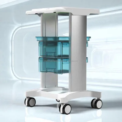3-Level ABS Salon Trolley Cart with Bowl Nail Manicure Spa Massage Treatment Foldable 4-Wheel Durable Design