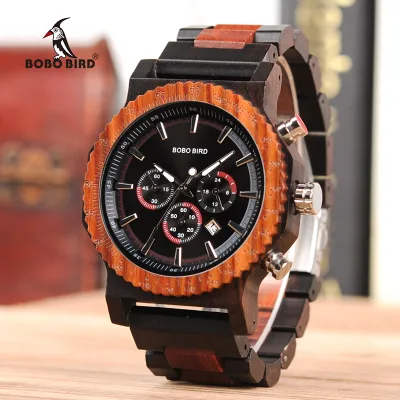 Classic for Fashion Limited Edition Quartz Movement Auto Date Cool Wood Watch