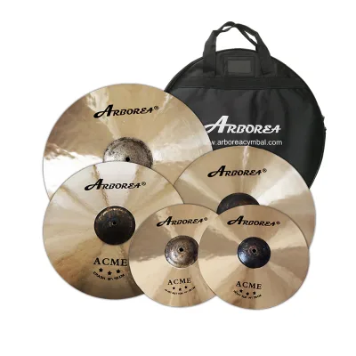Good Quality B 20 Handmade Cymbal Golden Surface Arborea ACME Series 5 Pieces for Jazz Music